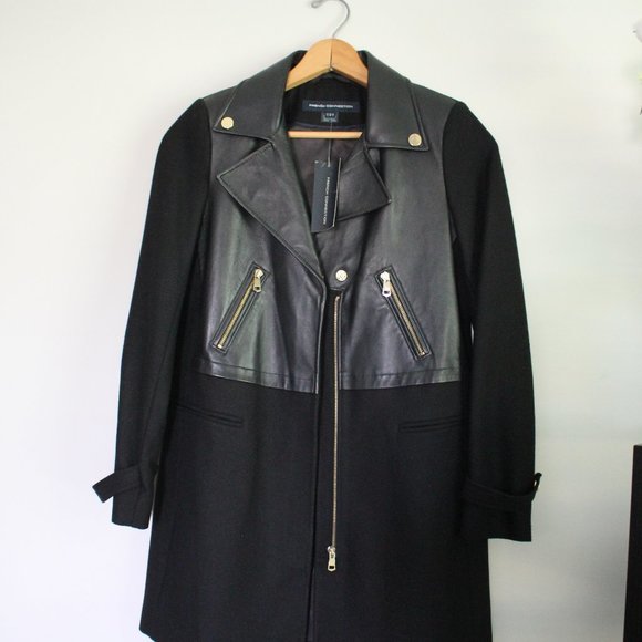 French Connection Jackets & Blazers - NWT FRENCH CONNECTION Coat w/Leather